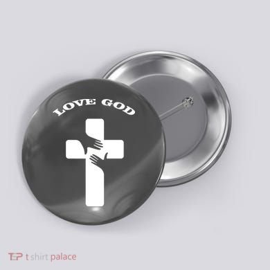 Love God Cross Button