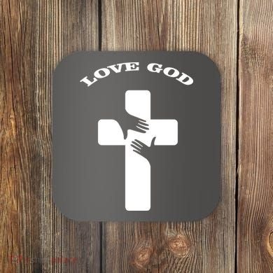 Love God Cross Coaster