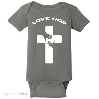 Love God Cross Baby Bodysuit