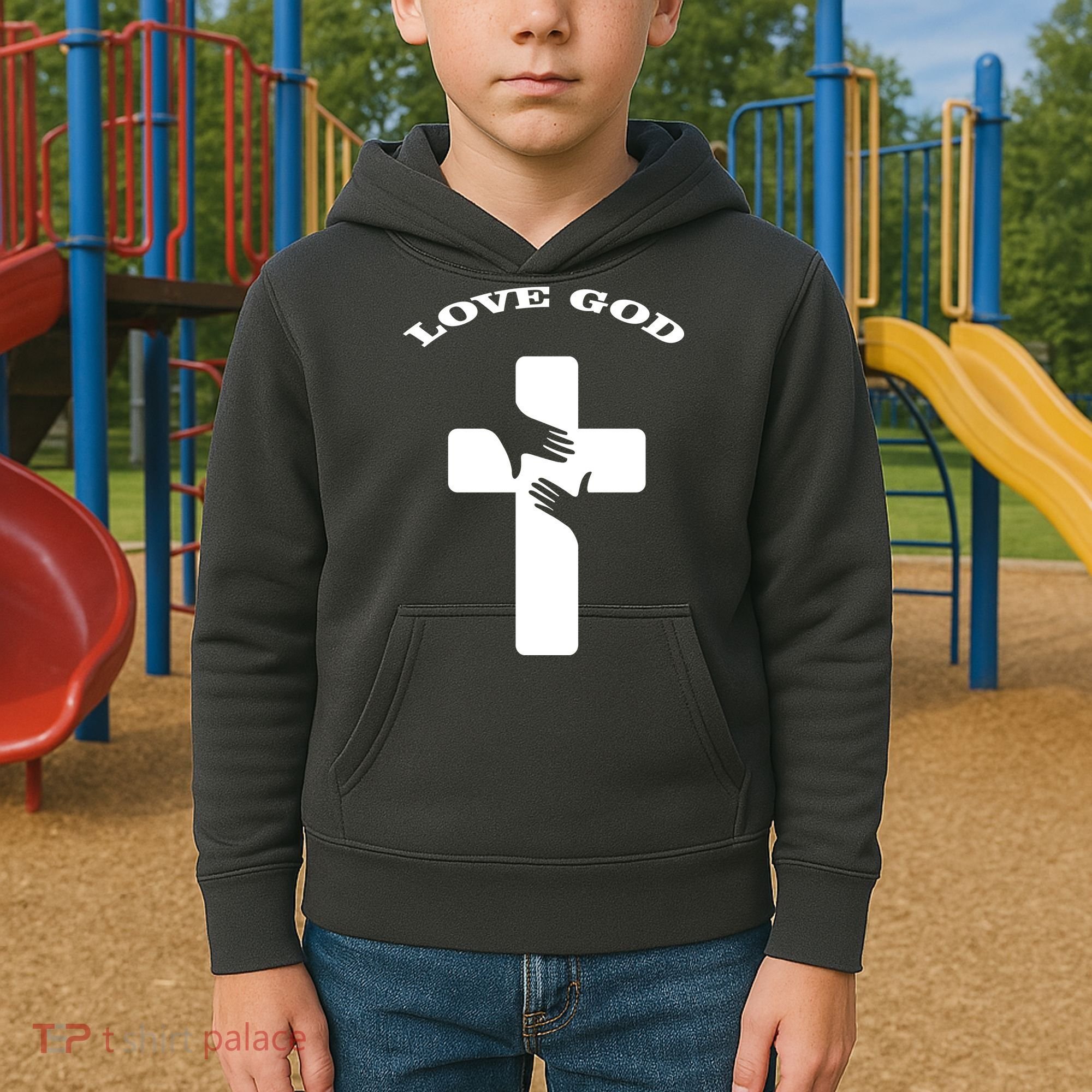 Love God Cross Kids Hoodie