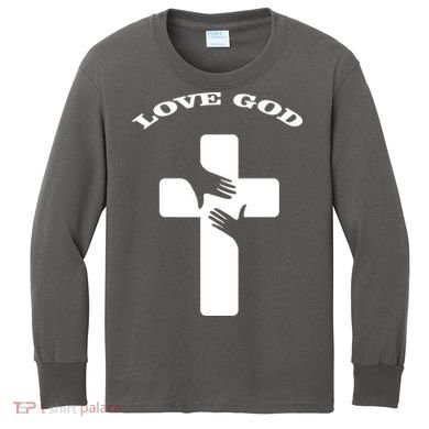 Love God Cross Kids Long Sleeve Shirt
