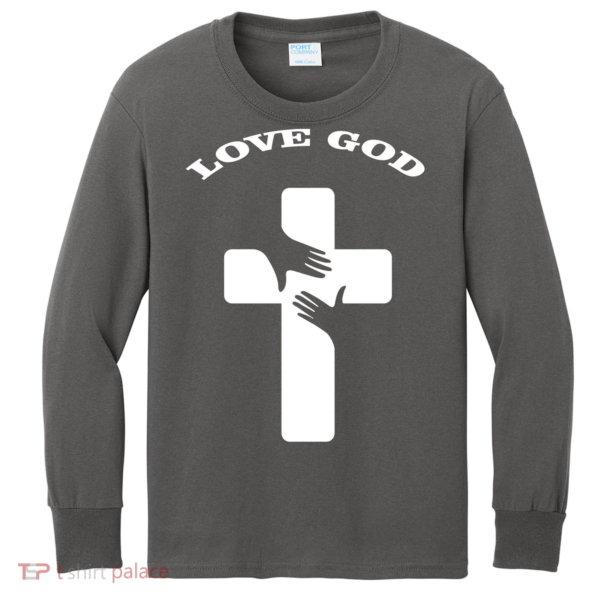 Love God Cross Kids Long Sleeve Shirt