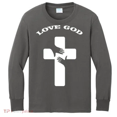 Love God Cross Kids Long Sleeve Shirt