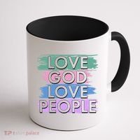 Love God Love People Religious Christian Faith Coffee Mug thumb 1