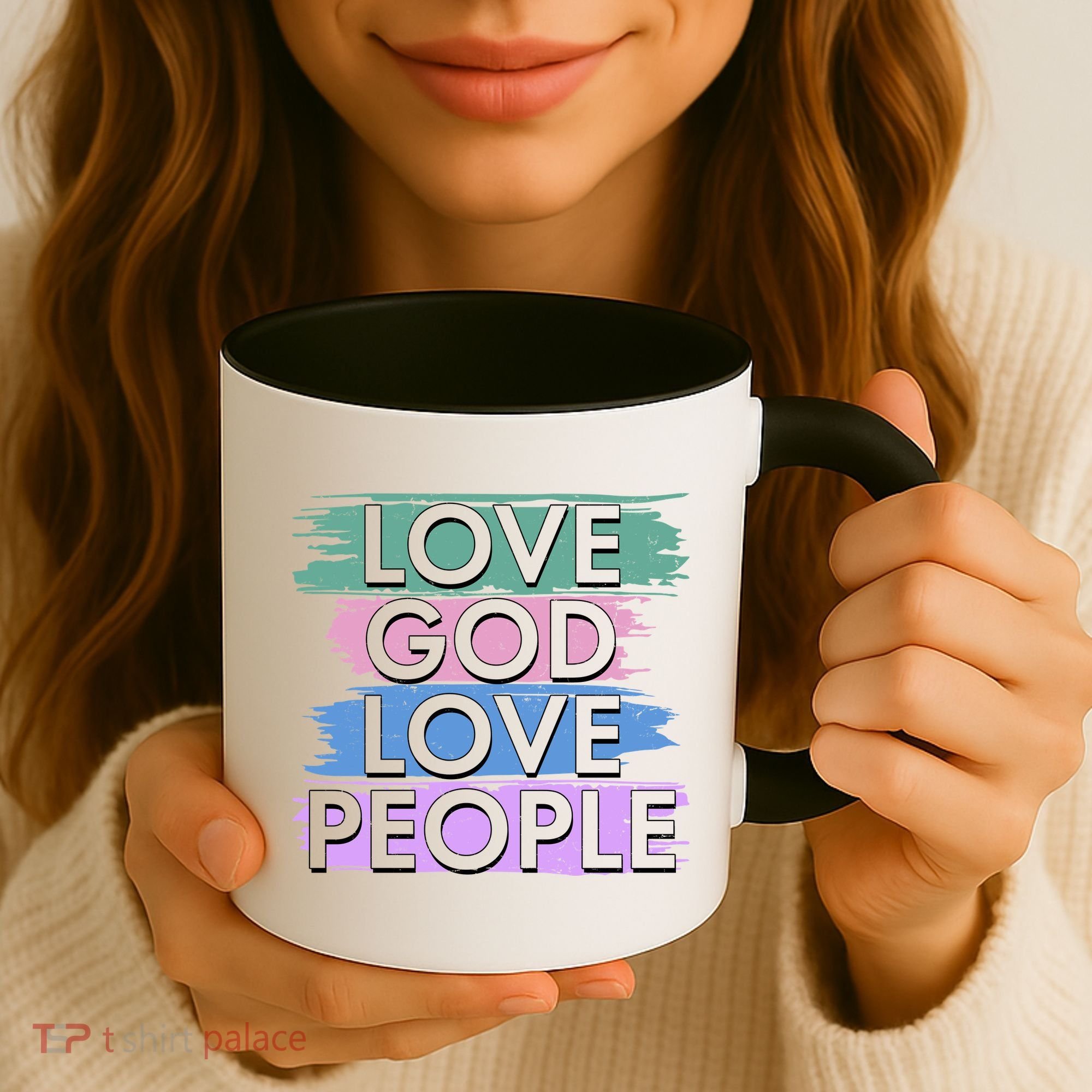 Love God Love People Religious Christian Faith Coffee Mug