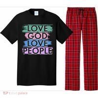 Love God Love People Religious Christian Faith Pajama Set thumb 0