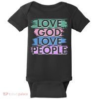 Love God Love People Religious Christian Faith Baby Bodysuit thumb 0