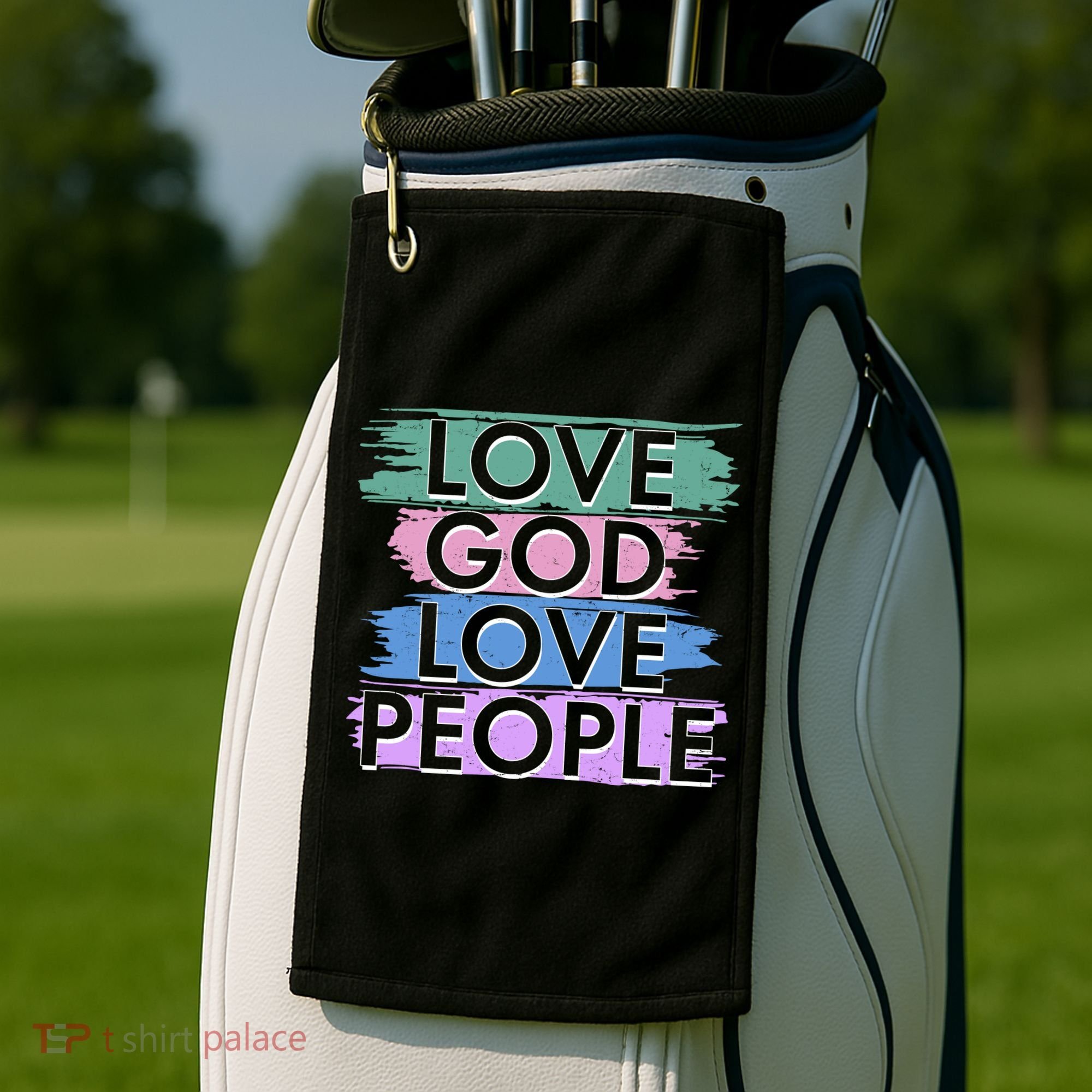 Love God Love People Religious Christian Faith Golf Towel