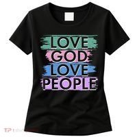 Love God Love People Religious Christian Faith Women's T-Shirt thumb 0