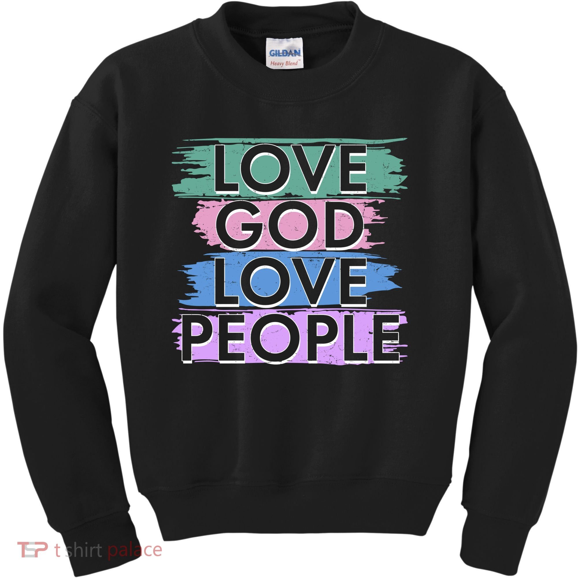 Love God Love People Religious Christian Faith Kids Sweatshirt