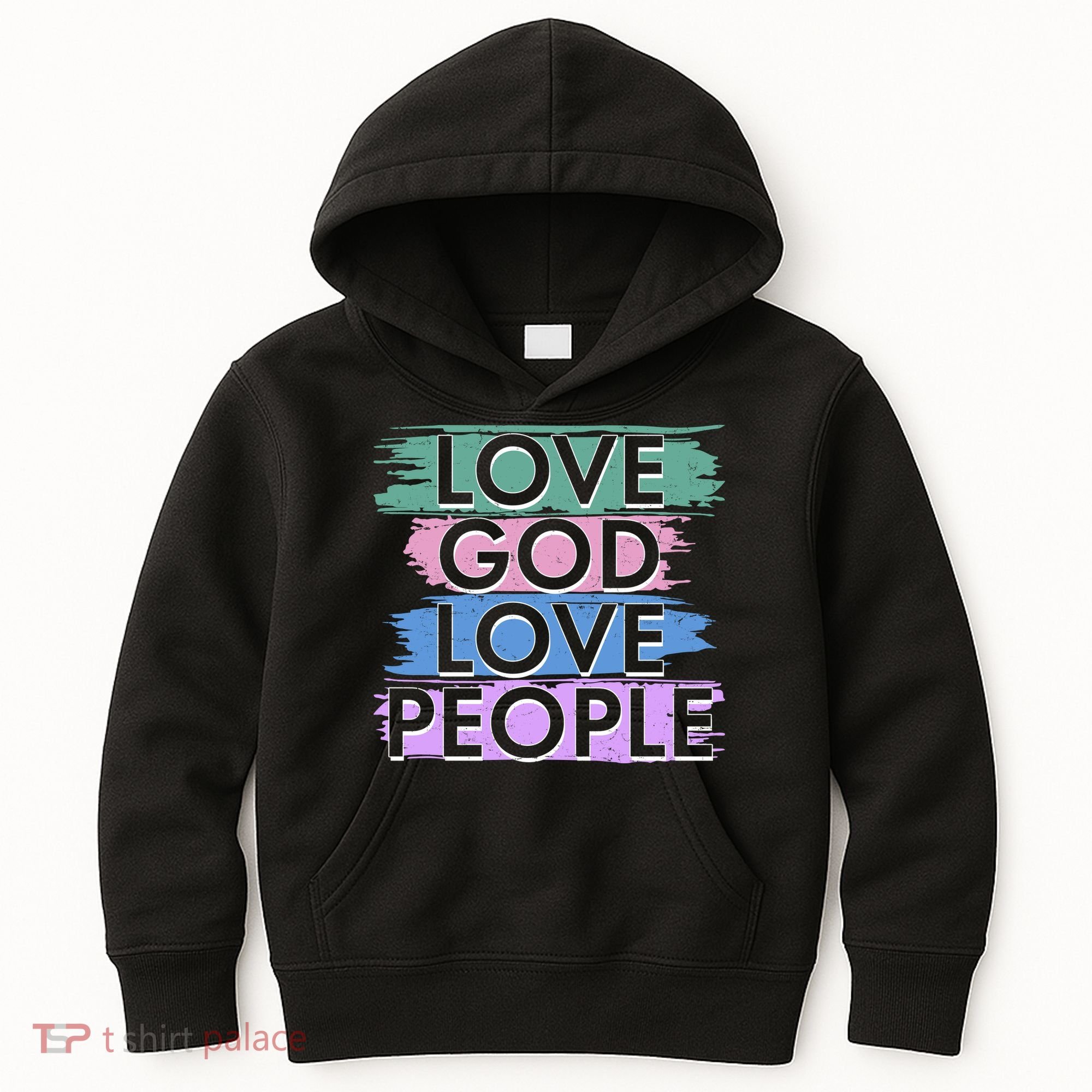 Love God Love People Religious Christian Faith Kids Hoodie