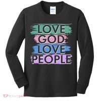 Love God Love People Religious Christian Faith Kids Long Sleeve Shirt thumb 0