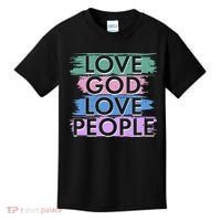 Love God Love People Religious Christian Faith Kids T-Shirt thumb 0