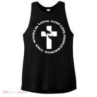 Love God People The World Ladies PosiCharge Tri-Blend Wicking Tank thumb 0