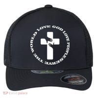 Love God People The World Flexfit Unipanel Trucker Cap thumb 0