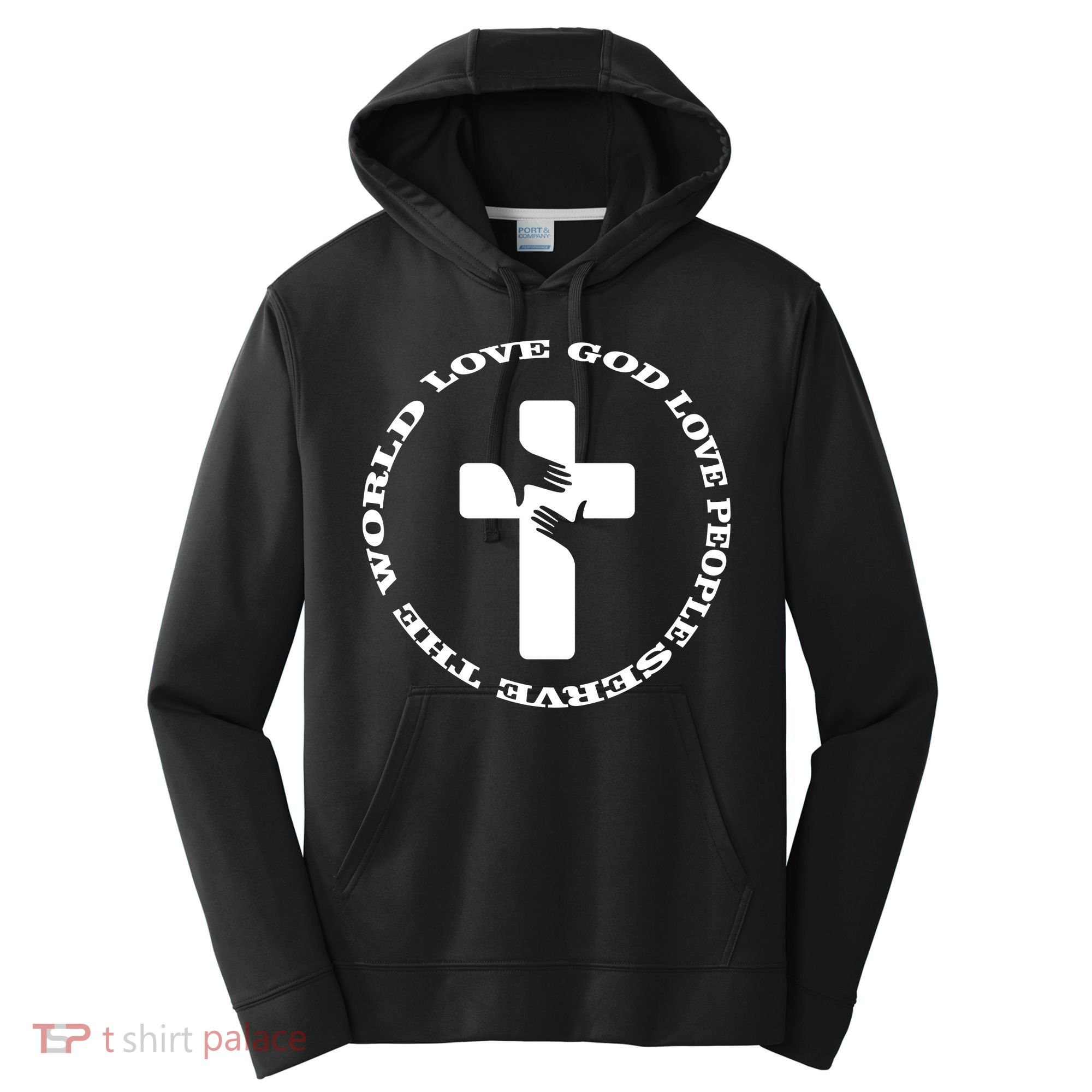 Love God People The World Performance Fleece Hoodie