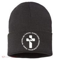 Love God People The World Sustainable Knit Beanie thumb 0