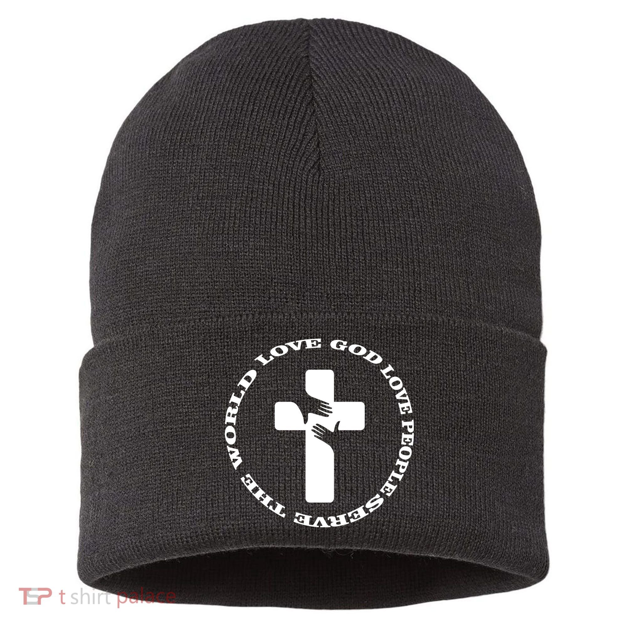 Love God People The World Sustainable Knit Beanie