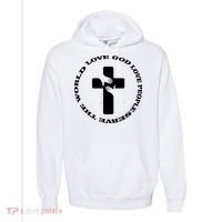 Love God People The World Comfort Colors Garment-Dyed Hooded Sweatshirt thumb 0