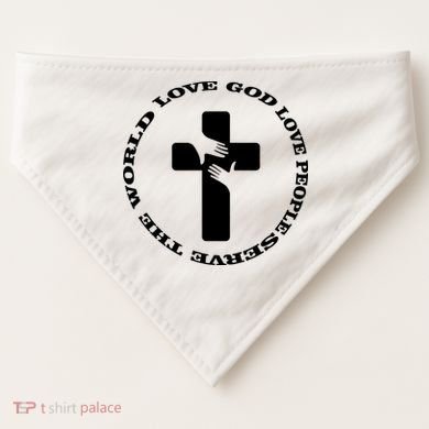Love God People The World USA-Made Doggie Bandana