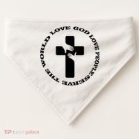 Love God People The World USA-Made Doggie Bandana thumb 0