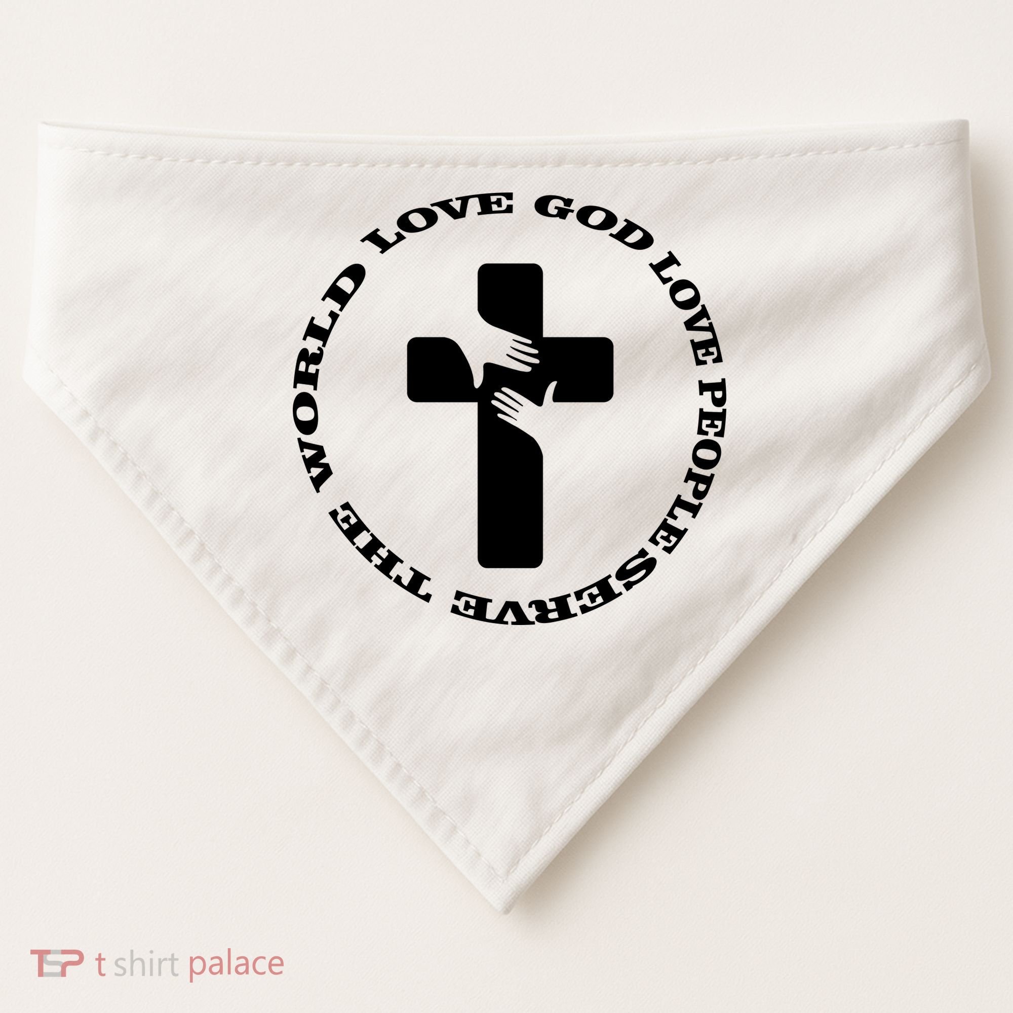 Love God People The World USA-Made Doggie Bandana