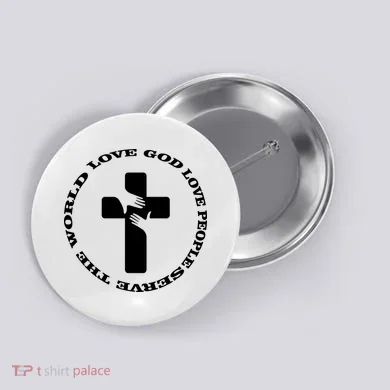 Love God People The World Button