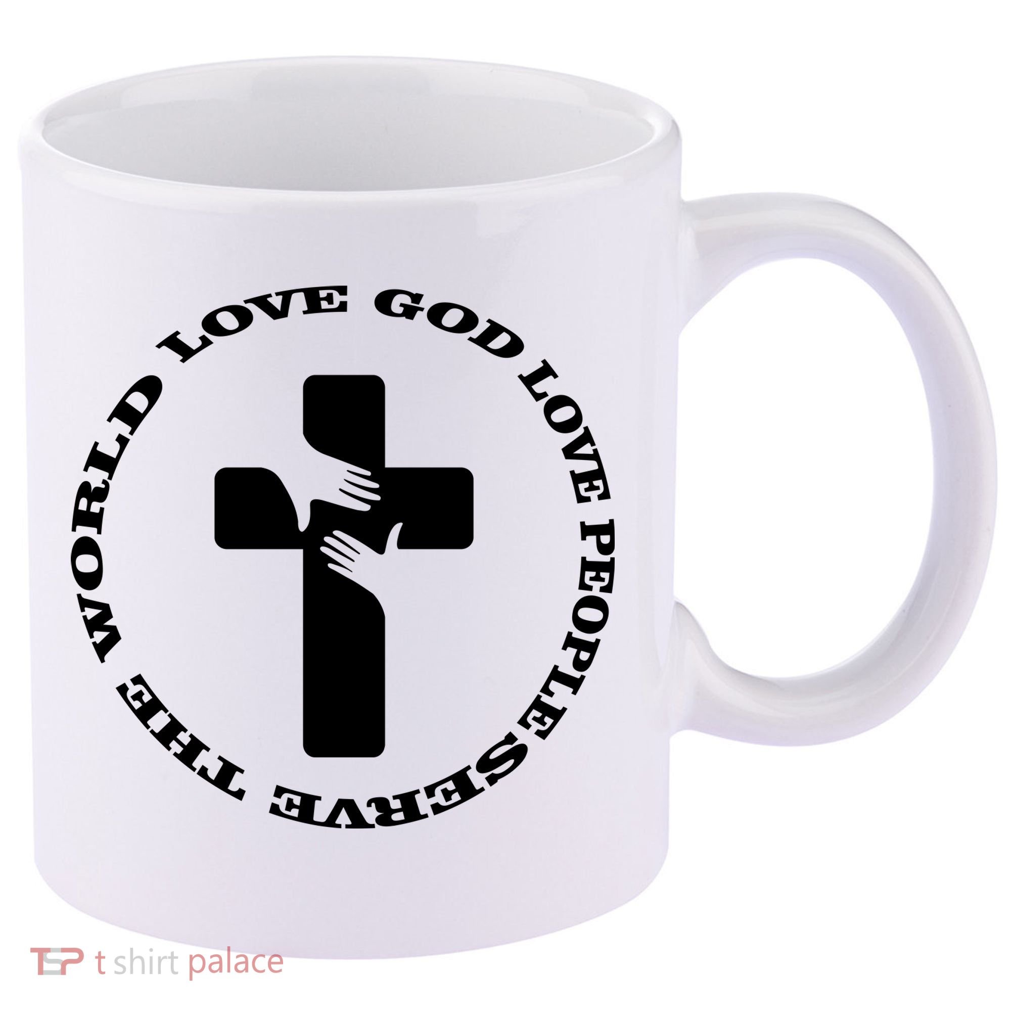 Love God People The World 11oz C Handle Ceramic Mug