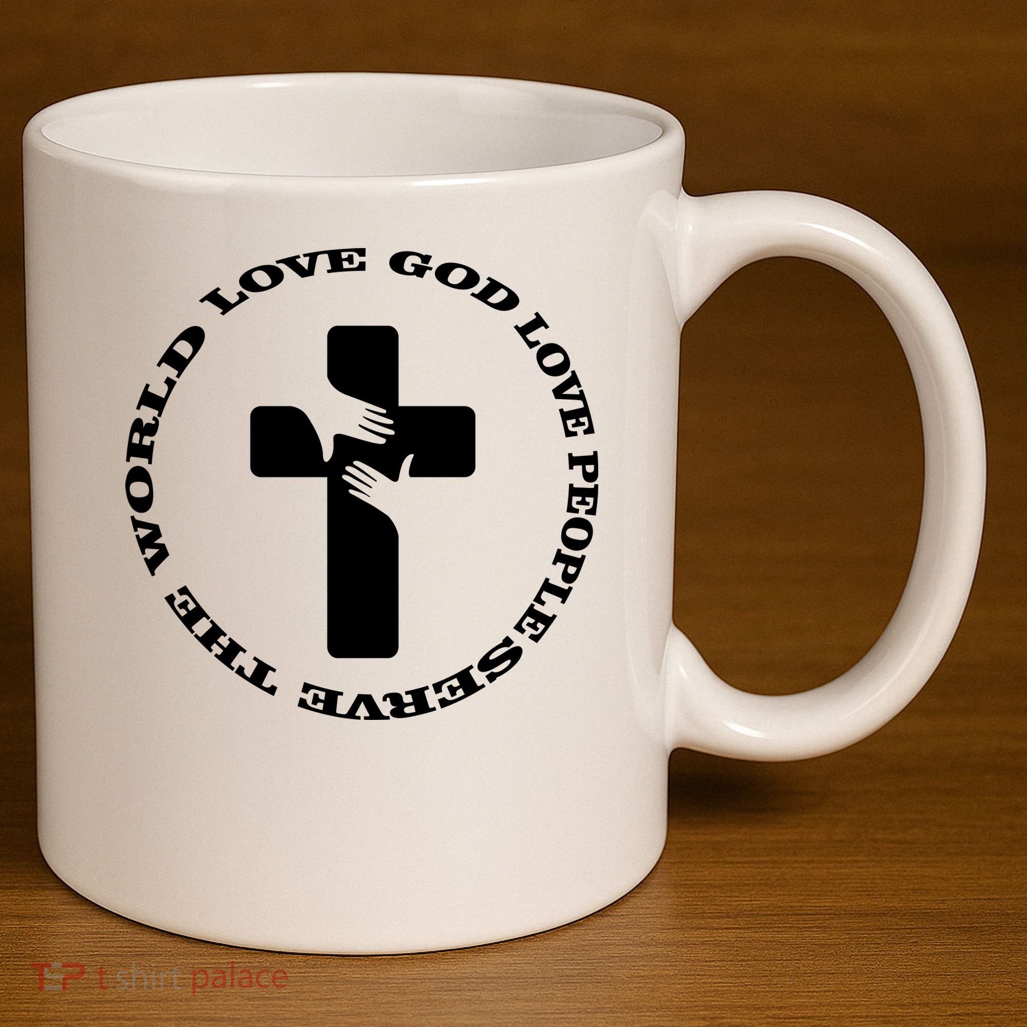 Love God People The World 11oz C Handle Ceramic Mug