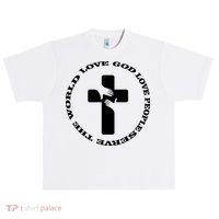 Love God People The World Urban Oversized Heavyweight T-Shirt thumb 0