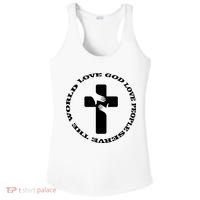 Love God People The World Ladies PosiCharge Competitor Racerback Tank thumb 0