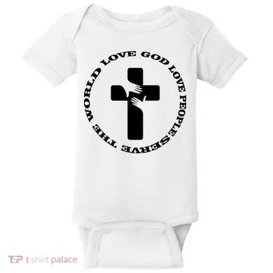 Love God People The World Baby Bodysuit