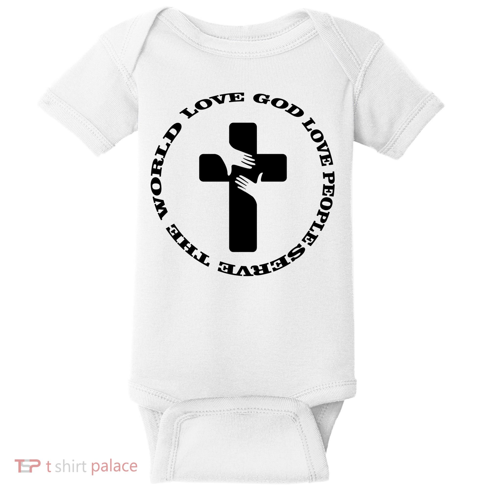 Love God People The World Baby Bodysuit