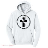Love God People The World Tall Hoodie thumb 0