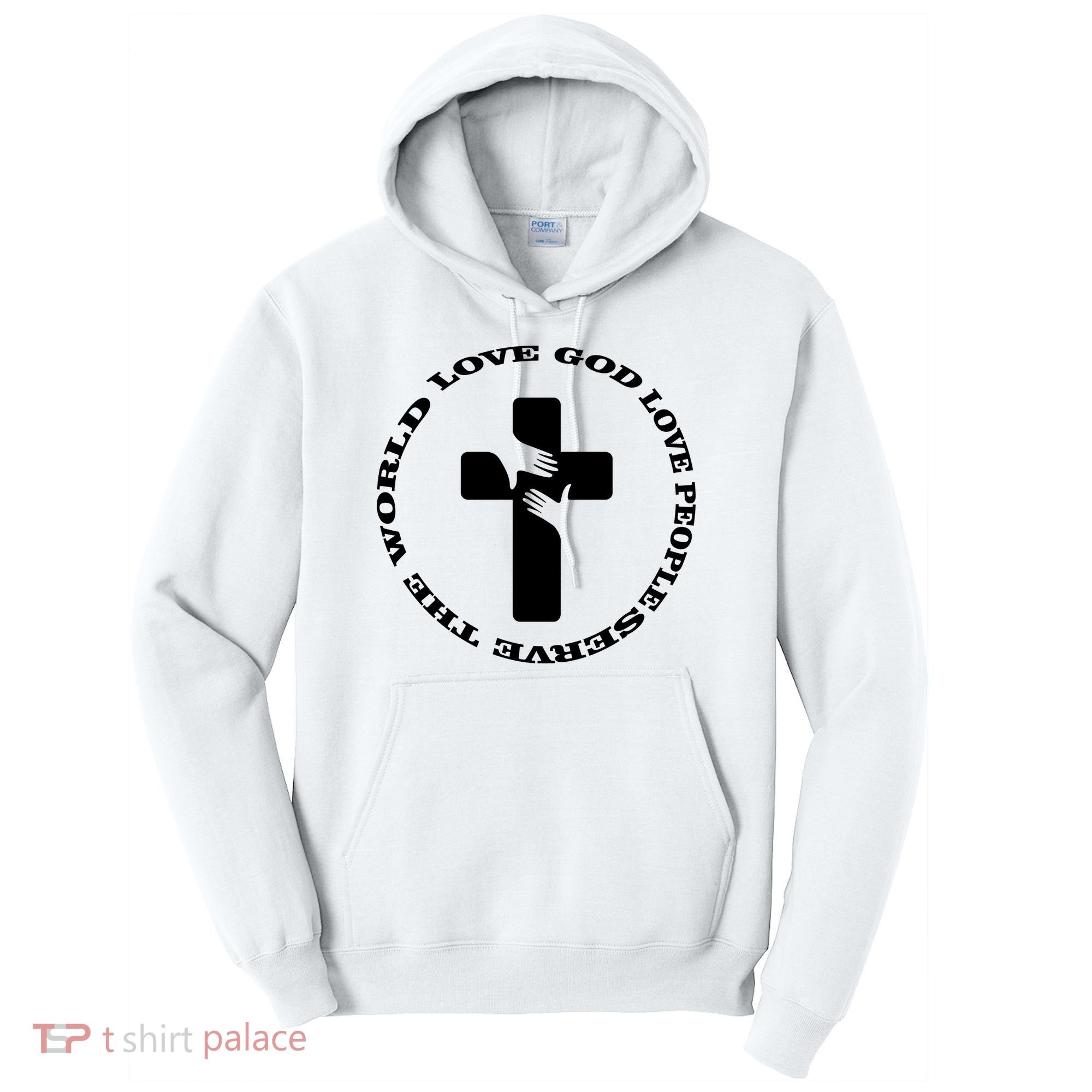 Love God People The World Tall Hoodie