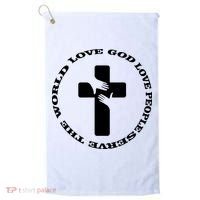 Love God People The World Golf Towel thumb 0