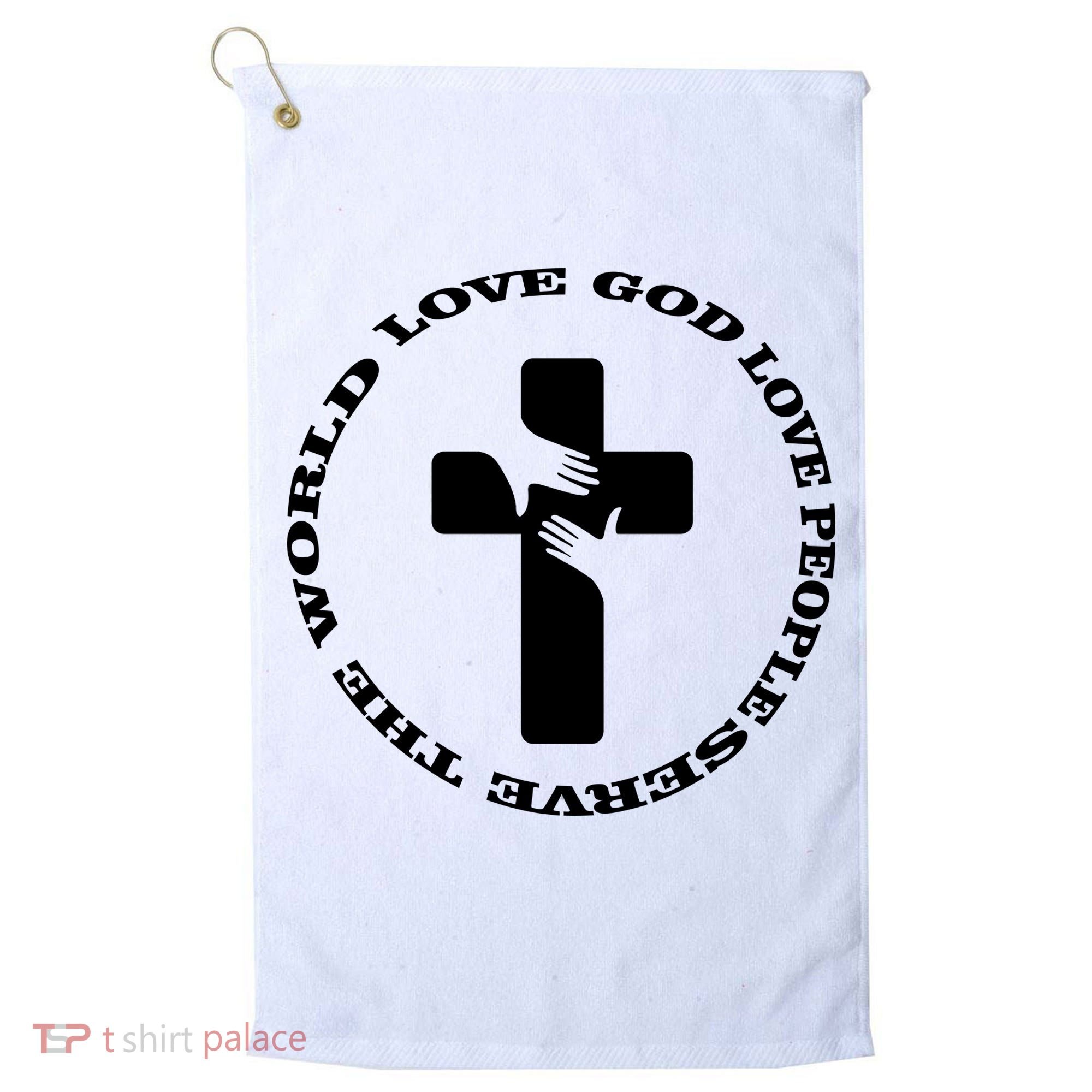 Love God People The World Golf Towel