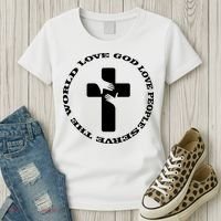 Love God People The World Women's T-Shirt thumb 3
