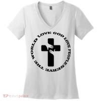 Love God People The World Women's V-Neck T-Shirt thumb 0