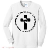 Love God People The World Kids Long Sleeve Shirt thumb 0