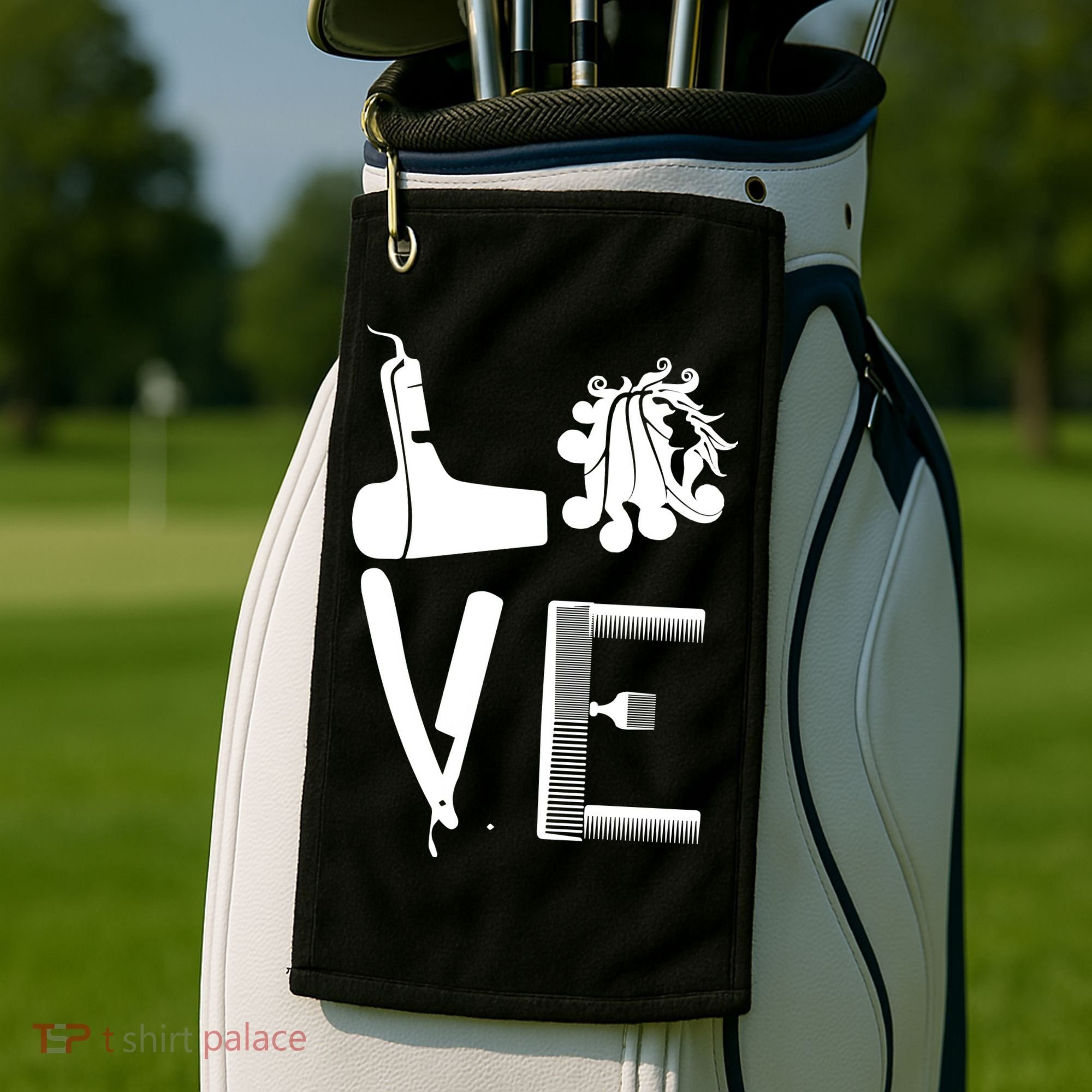 Love Hairstylist Golf Towel