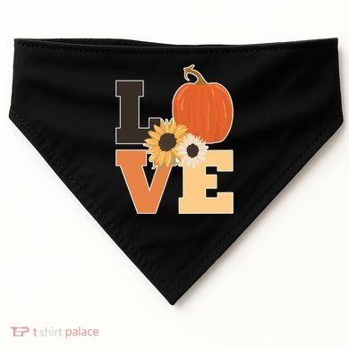 LOVE Halloween Autumn Floral USA-Made Doggie Bandana