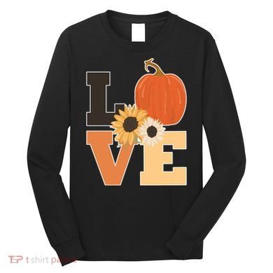 LOVE Halloween Autumn Floral Long Sleeve Shirt