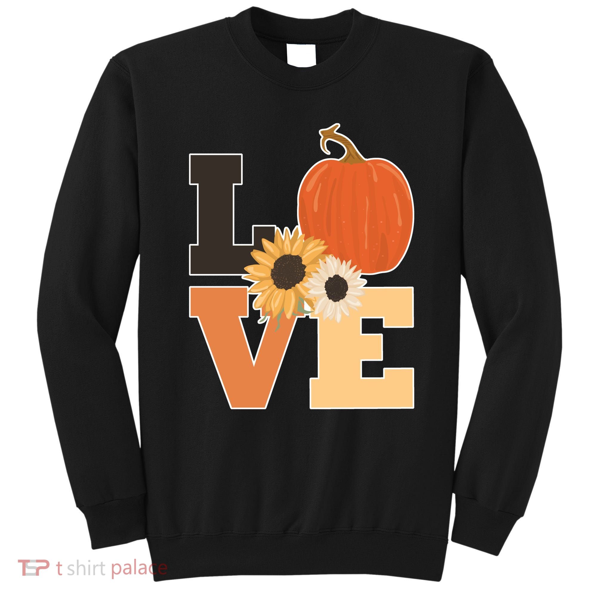 LOVE Halloween Autumn Floral Sweatshirt