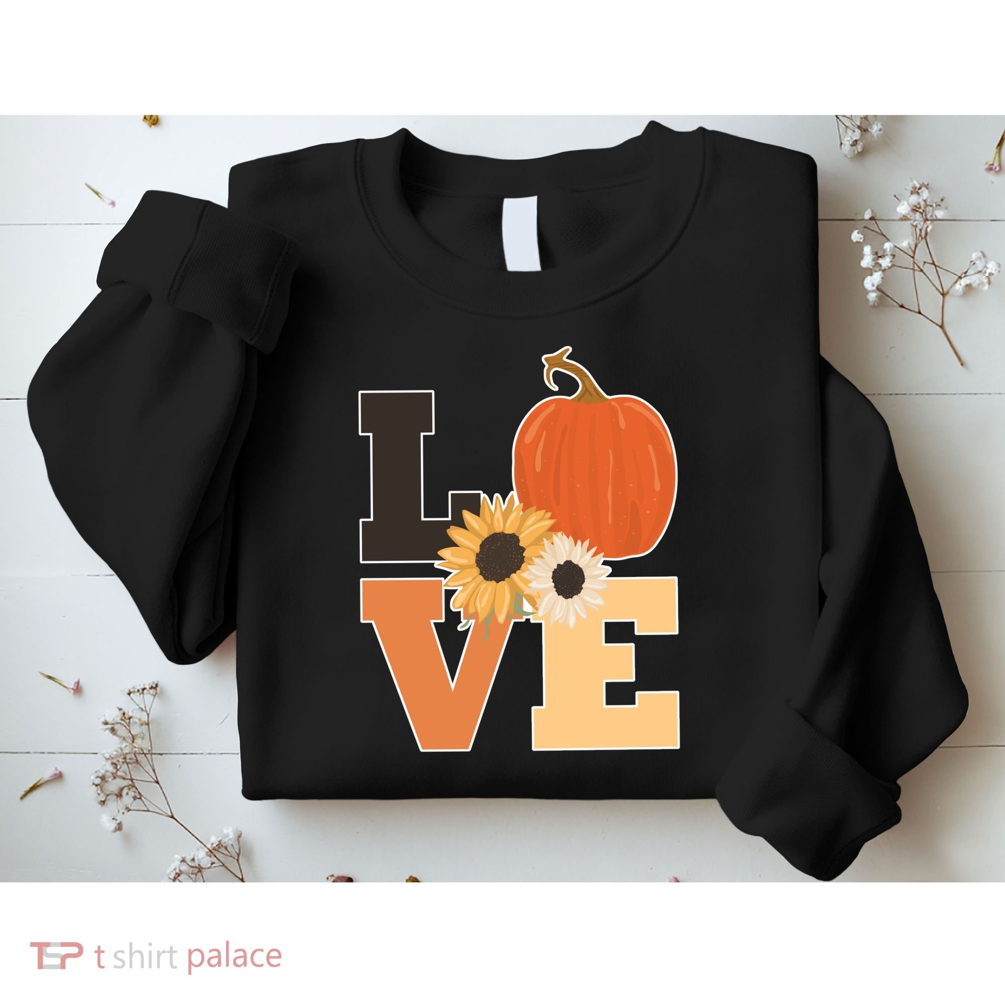 LOVE Halloween Autumn Floral Sweatshirt