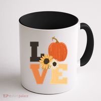 LOVE Halloween Autumn Floral Coffee Mug thumb 1