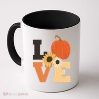 LOVE Halloween Autumn Floral Coffee Mug thumb 0