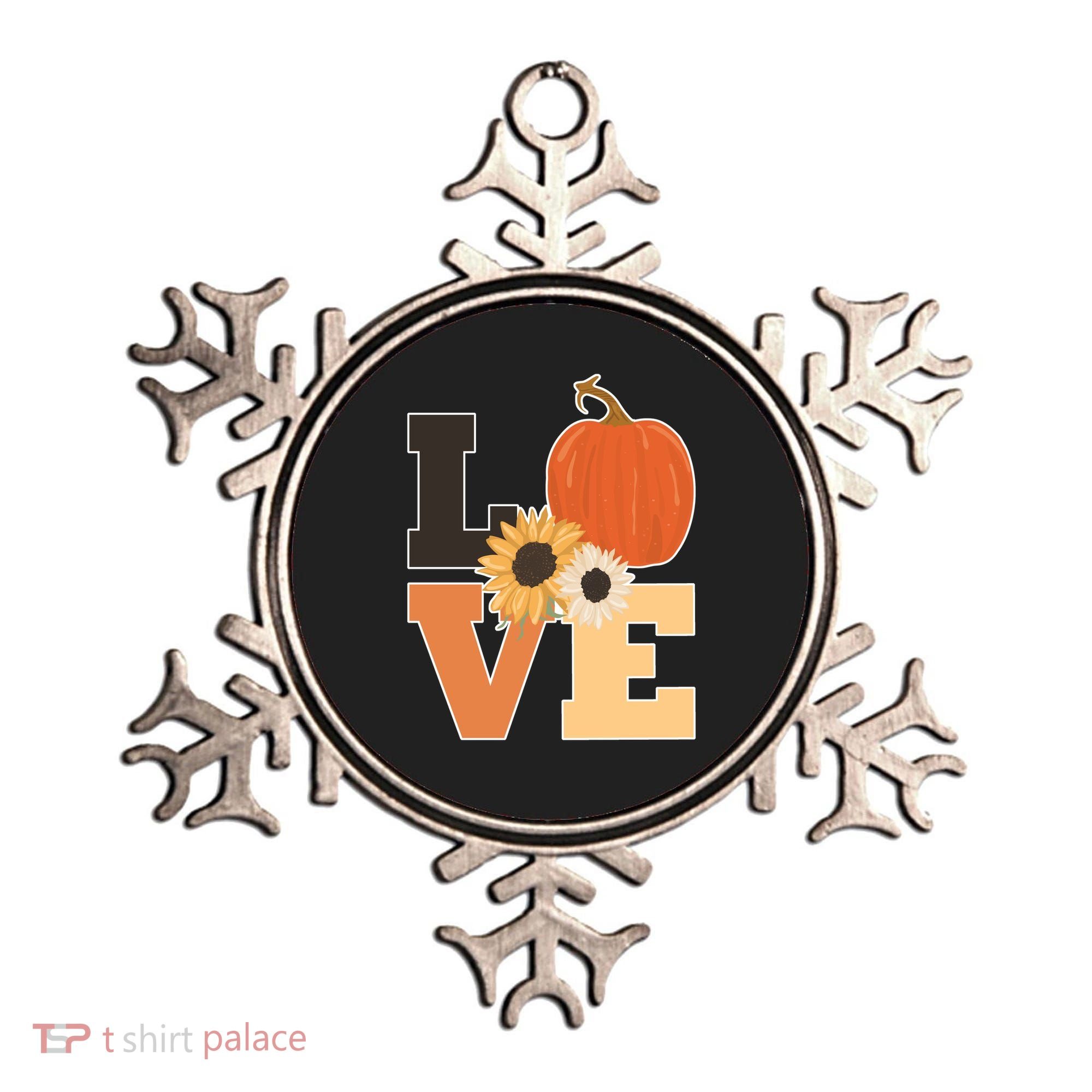 LOVE Halloween Autumn Floral Ornament