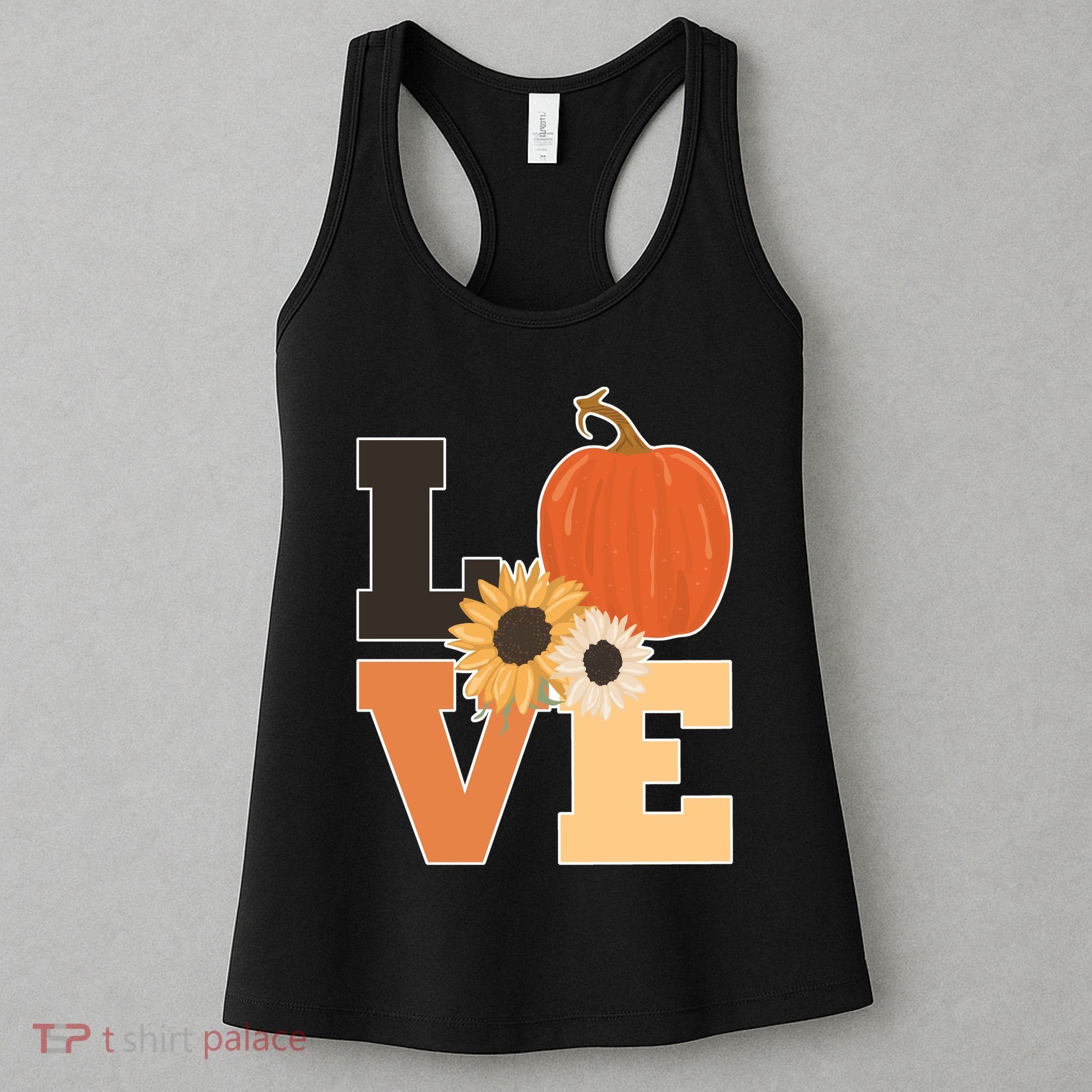 LOVE Halloween Autumn Floral Women's Tank Top