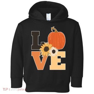 LOVE Halloween Autumn Floral Toddler Hoodie